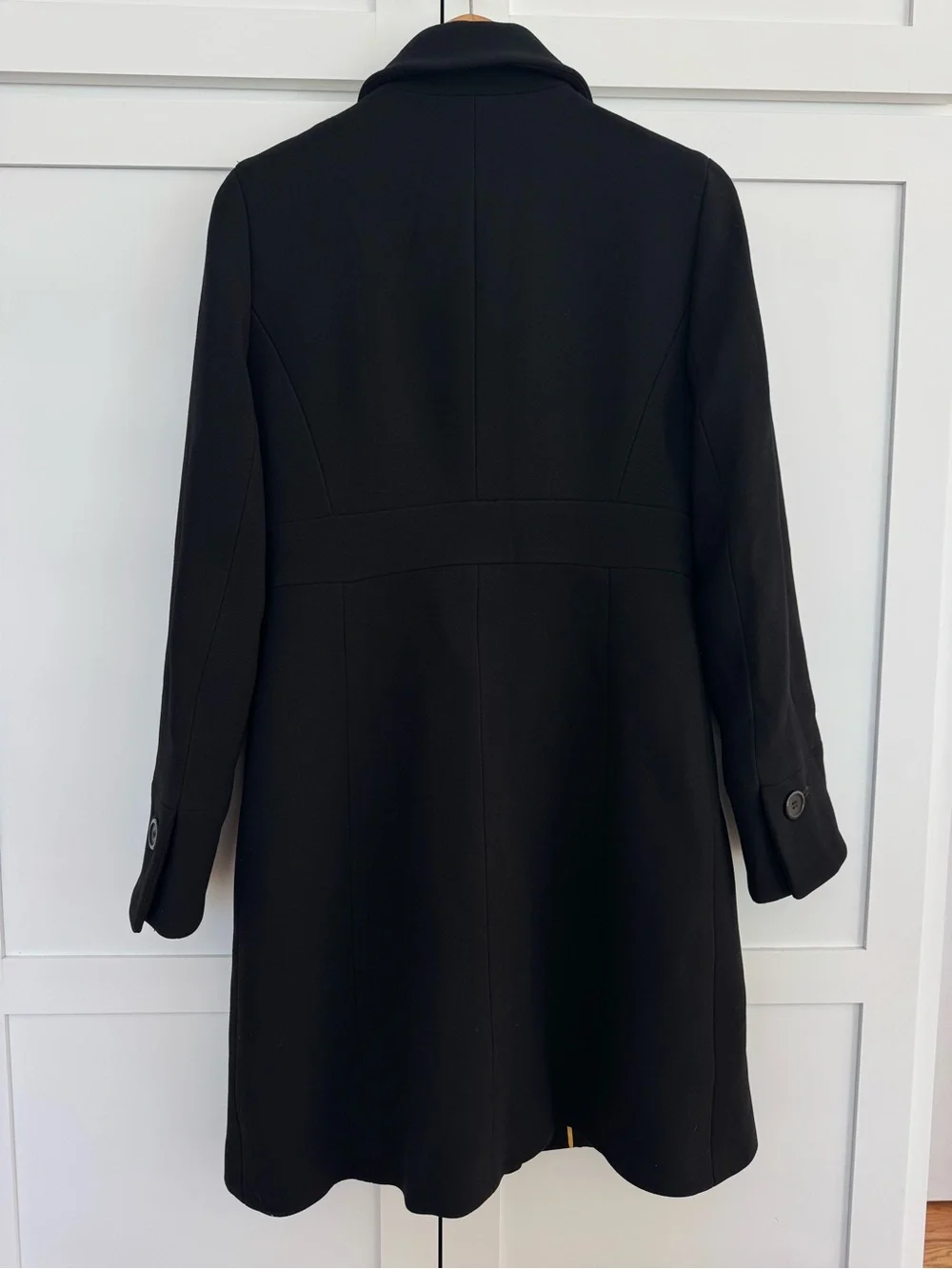 J. Crew Black Single-Breasted Wool & silk lining Pea Coat size 8